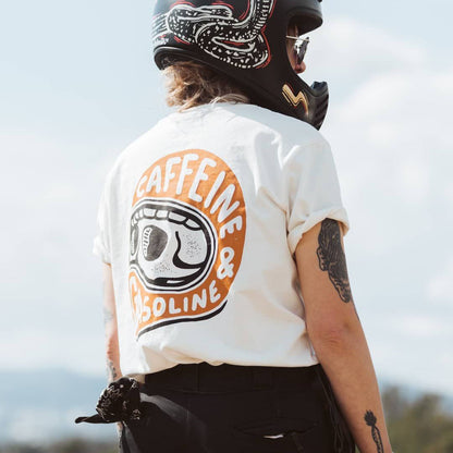 Camiseta divertida con letras de calavera y espalda de moda para mujer de Halloween