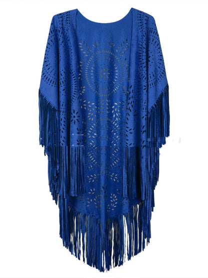Chal de gamuza con borlas para mujer, estilo bohemio, de verano
