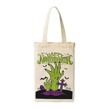 Bolsa de lona con diseño de calabaza fantasma de Halloween