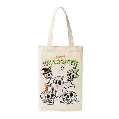 Bolsa de lona con diseño de calabaza fantasma de Halloween