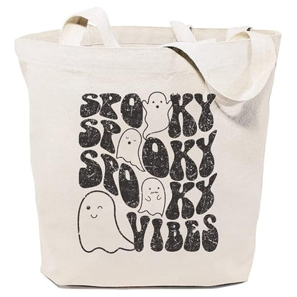 Bolsa de lona con diseño de calabaza fantasma de Halloween