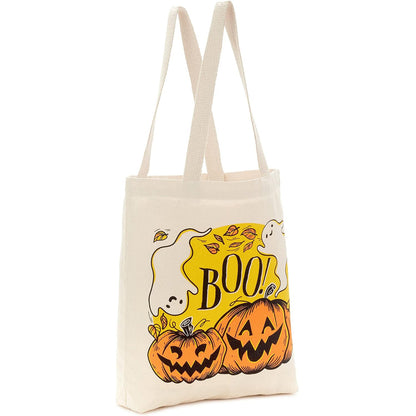 Bolsa de lona con diseño de calabaza fantasma de Halloween