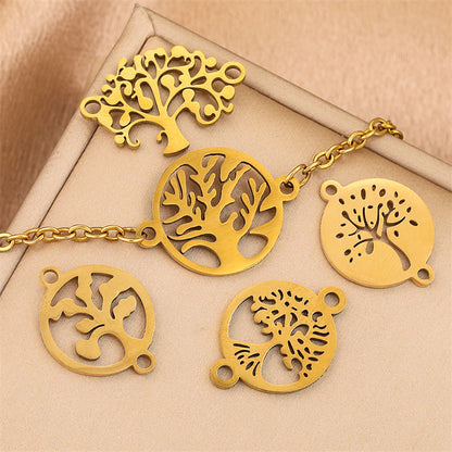 Pulsera de cadena de acero inoxidable con forma de árbol de la vida