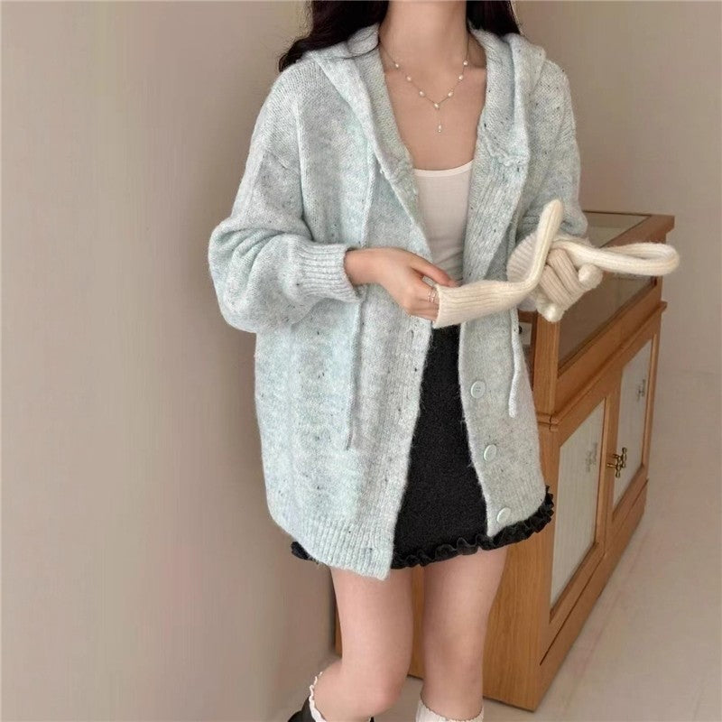 Hooded Knit Cardigan