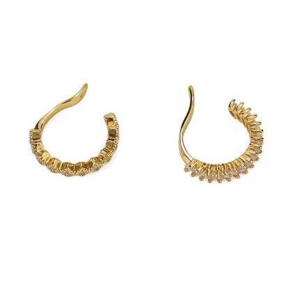 Geometric Diamond Ear Bone Clip Earring