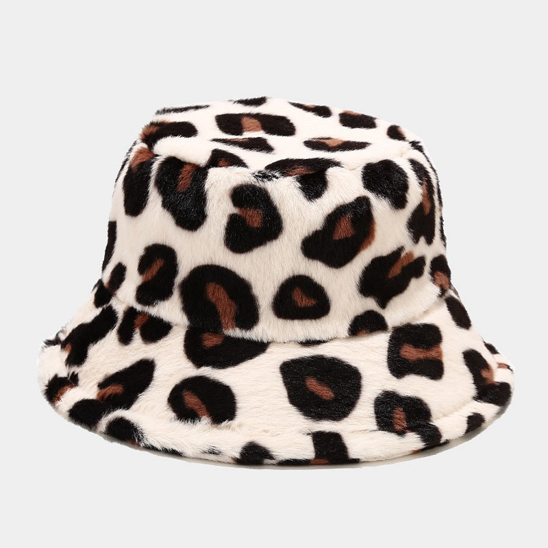Versatile Leopard Print Thicken Bucket Hats