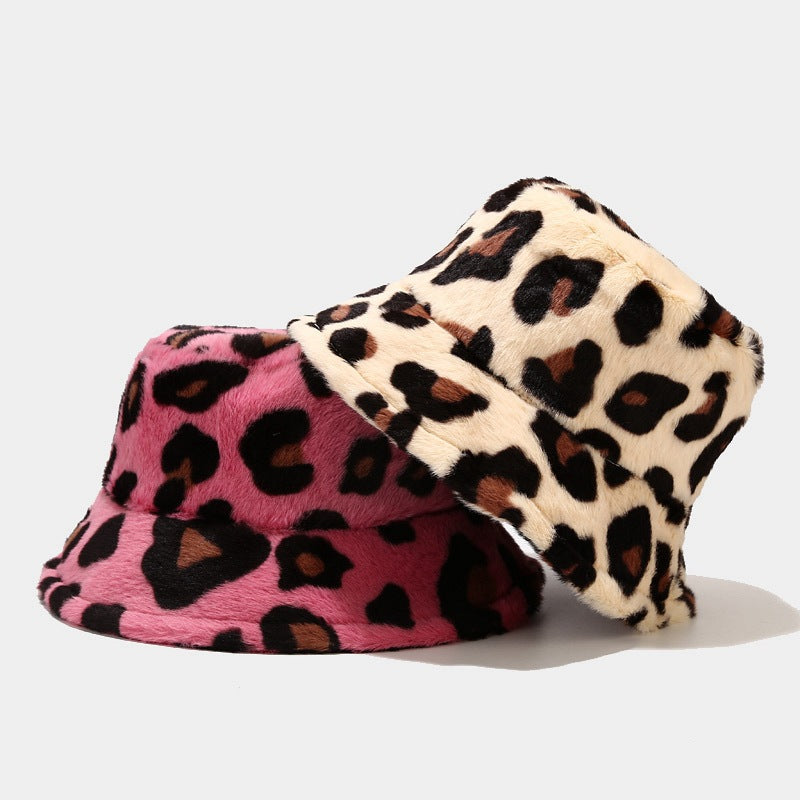 Versatile Leopard Print Thicken Bucket Hats