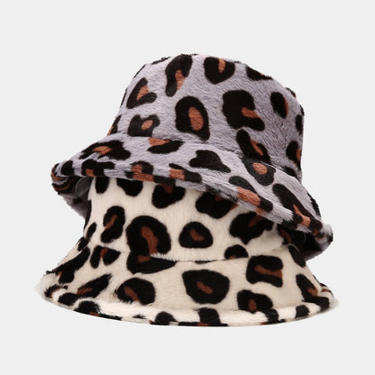 Versatile Leopard Print Thicken Bucket Hats