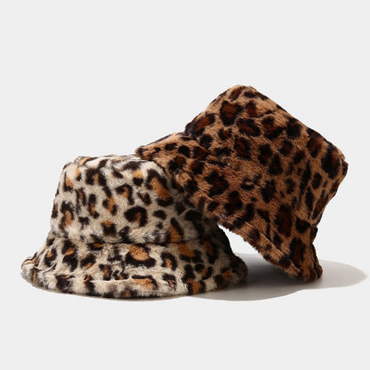Versatile Leopard Print Thicken Bucket Hats