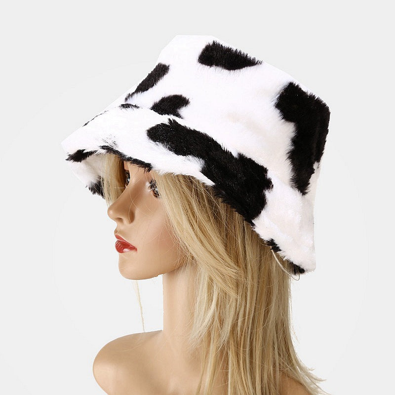 Colorful Cow Pattern Winter Bucket Hat
