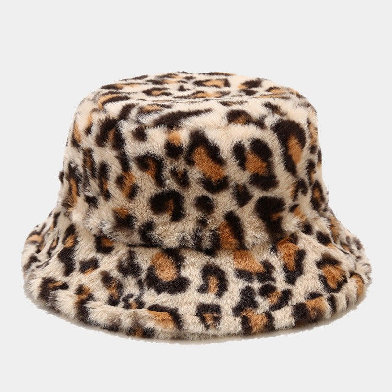 Versatile Leopard Print Thicken Bucket Hats