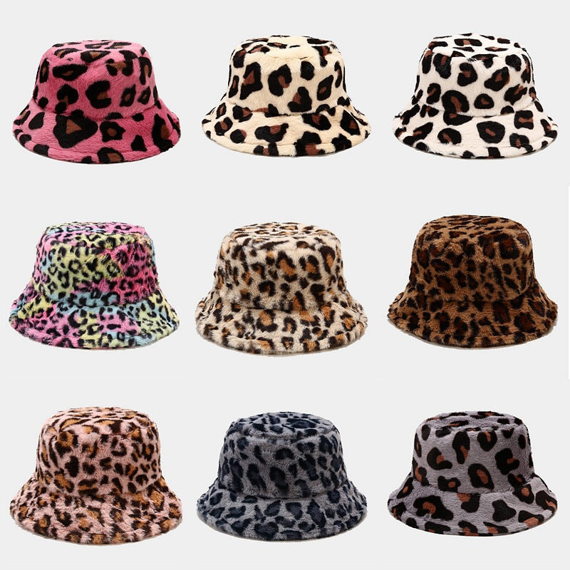 Versatile Leopard Print Thicken Bucket Hats