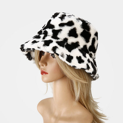 Colorful Cow Pattern Winter Bucket Hat
