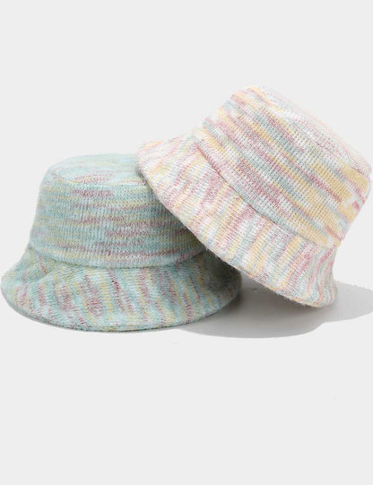 Trendy Colorful Knit Winter Bucket Hat