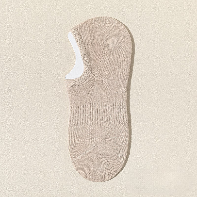 Solid Color Ribbed Low Ankle Socks