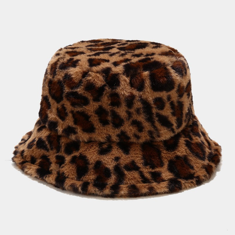 Versatile Leopard Print Thicken Bucket Hats