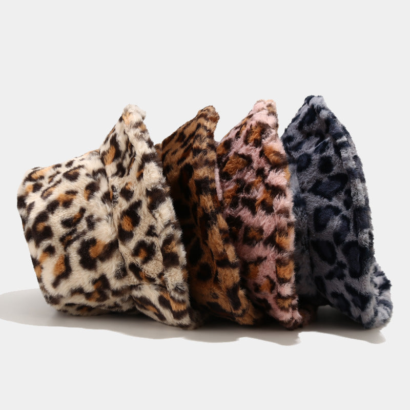 Versatile Leopard Print Thicken Bucket Hats