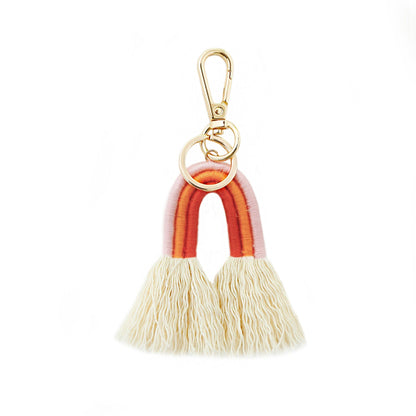 New Creative Pendant Bohemian Tassel Bag Pendant Rainbow Keychain