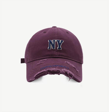 Ripped Letter Embroidered Baseball Caps