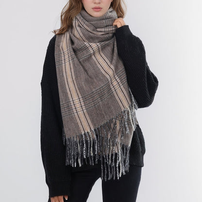 2+ Vintage Tassel Plaid Scarves