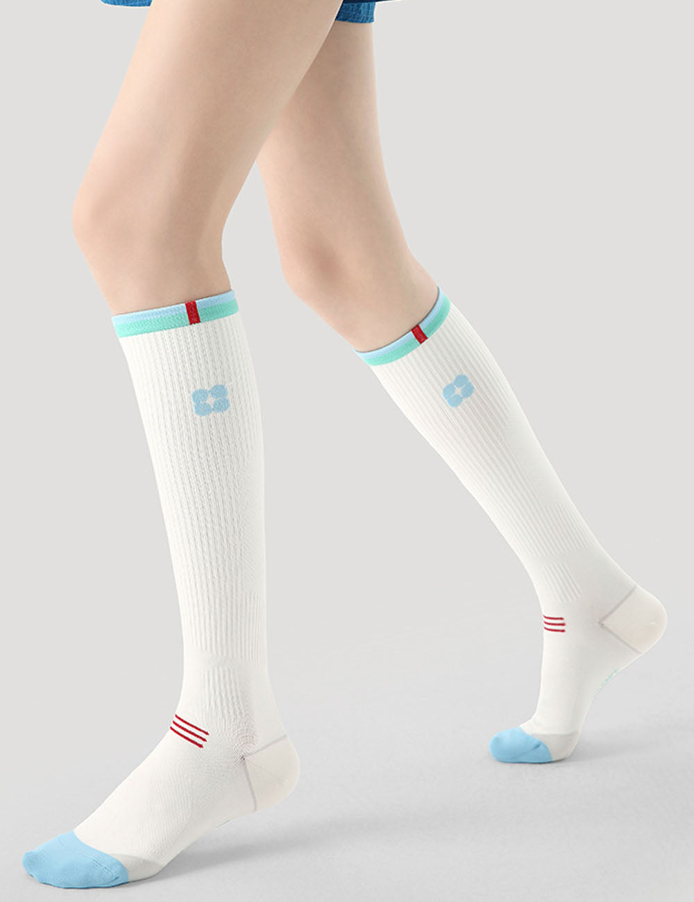 Simple Color Block Compression Calf Socks