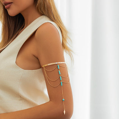 Turquoise Tassel Elegant Arm Cuff