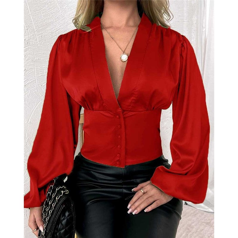 Solid Color Casual Loose Shirt