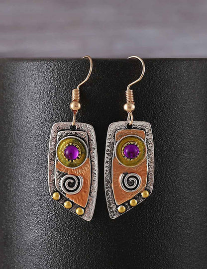 Irregular Silver Drop Dangle Hook Earrings