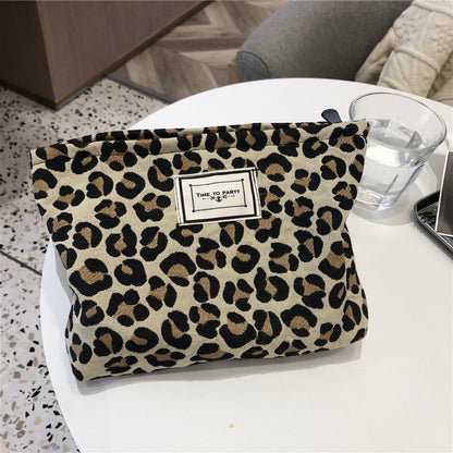 Leopard Print Large Capacity Makeup Bag