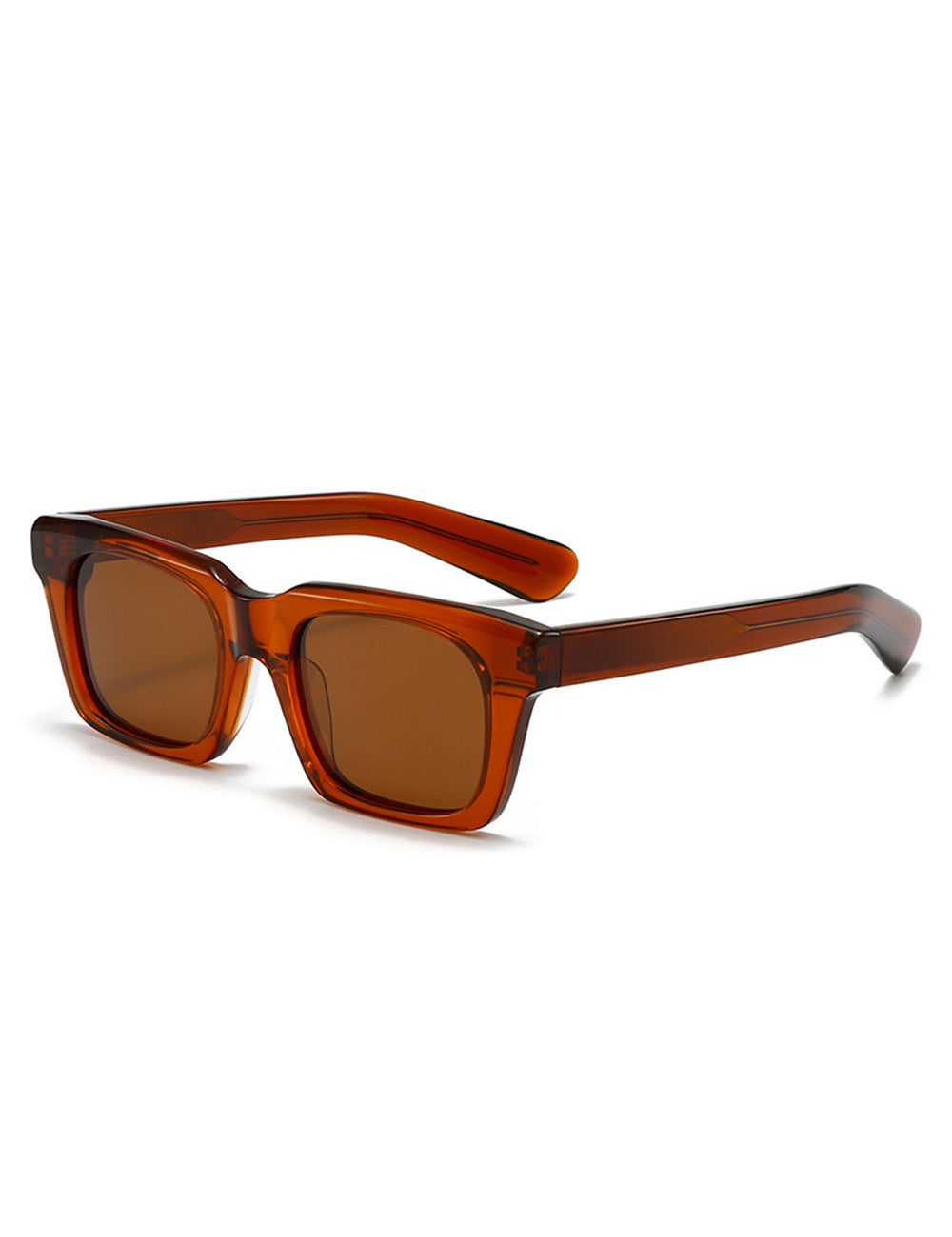 Trendy Polarized Square Frame  Acetate Sunglasses
