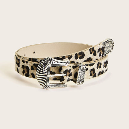 Leopard Print Vintage Punk Leather Belt