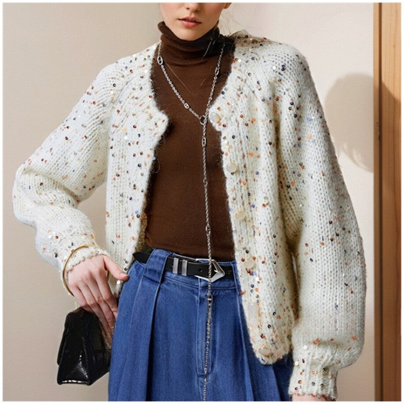 Sequin Knit Cardigan
