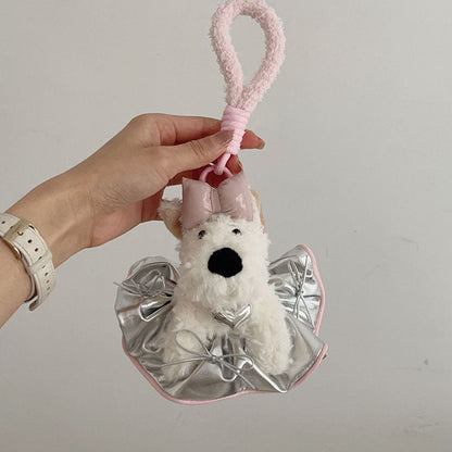 Cute Leather Bow Plush Teddy Bag Charm