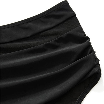 Split High Waist Mesh Leopard Print Swimsuit