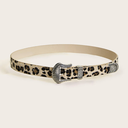 Leopard Print Vintage Punk Leather Belt
