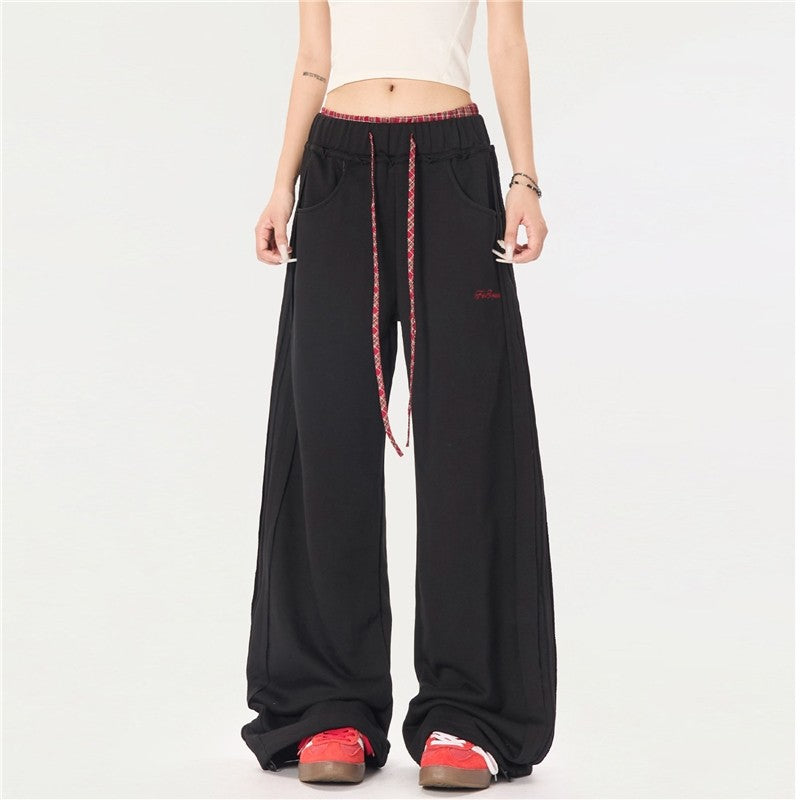 High Street Drop Crotch Sweatpants Color Block