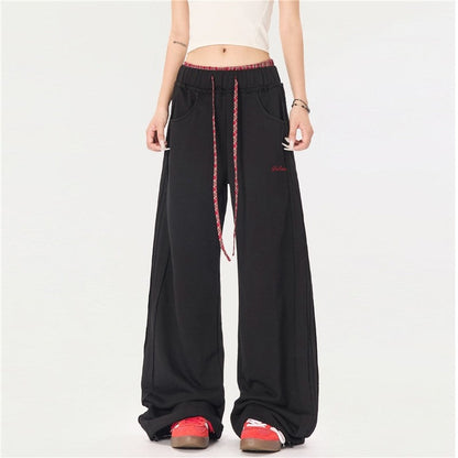 High Street Drop Crotch Sweatpants Color Block