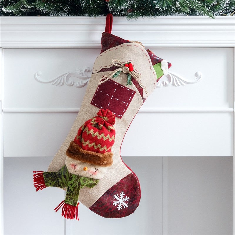 Christmas Stocking Candy Bag Pendant House Big Stocking Decoration Gift Bag