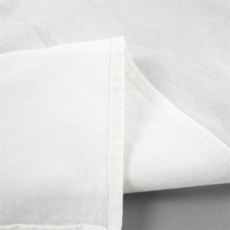 White Lantern Sleeve V-Neck Top And Shorts Set