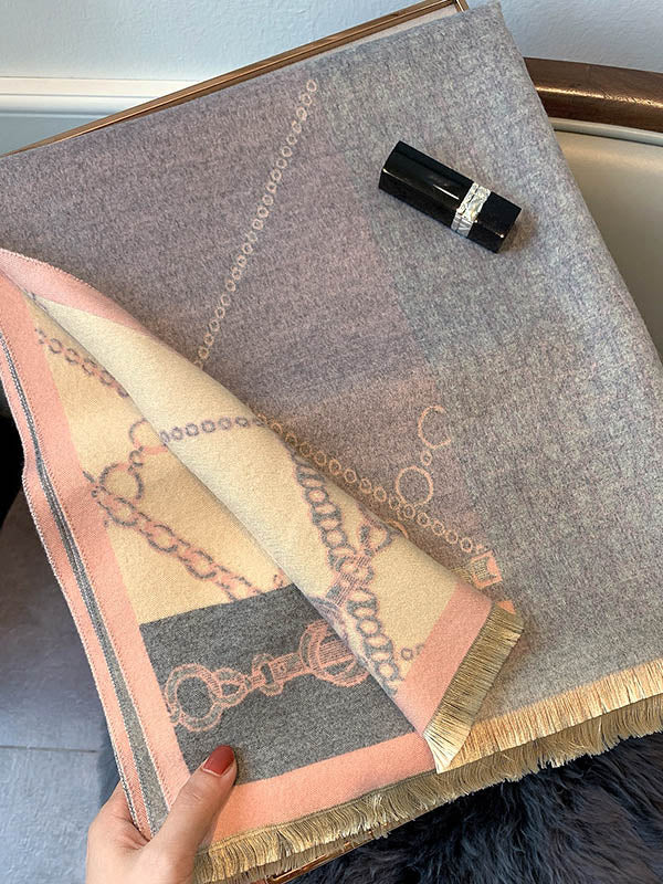 Imitation Cashmere Printed Double-Side Shawl Scarf