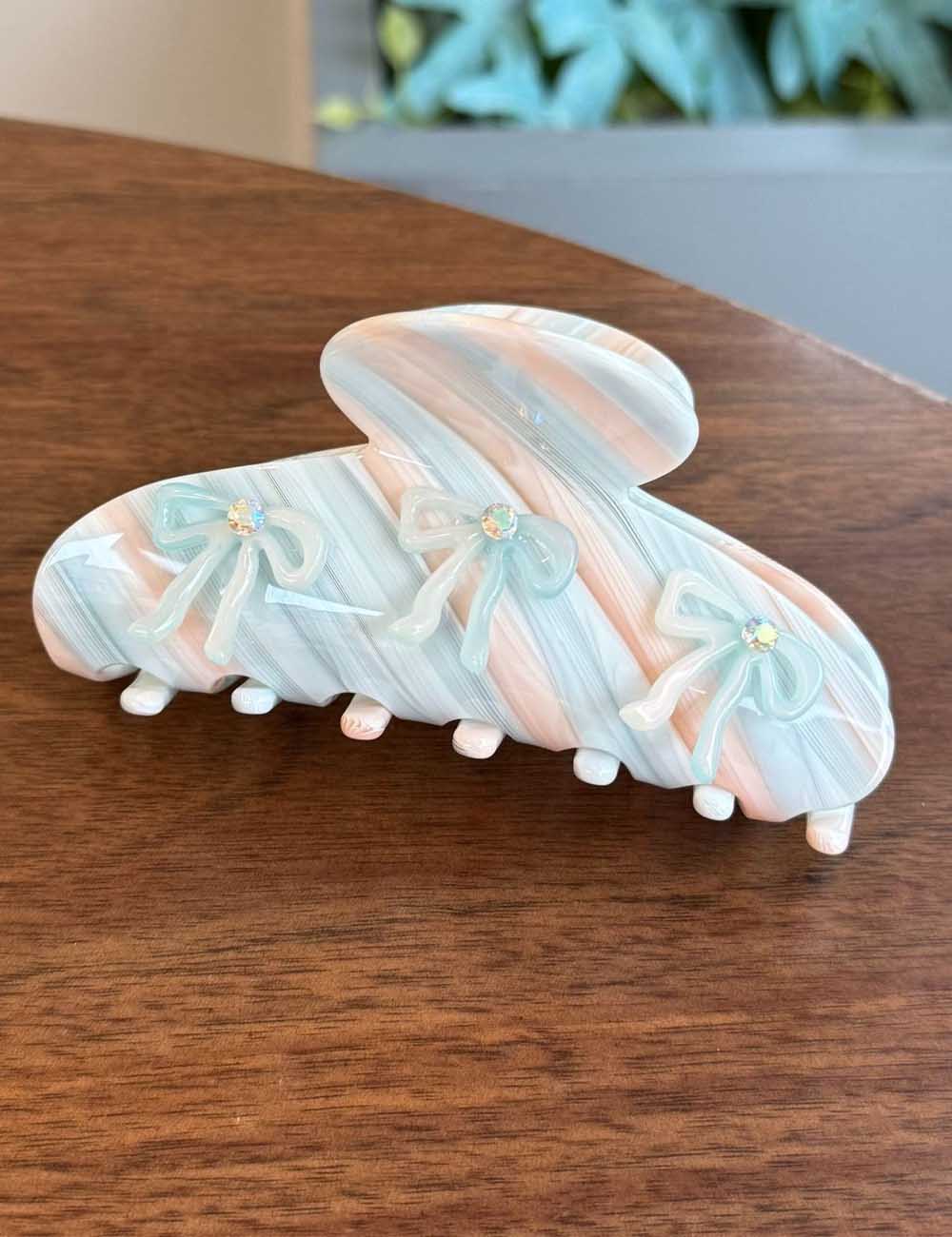 Elegant Bow Rhinestone Acetate Hair Claw