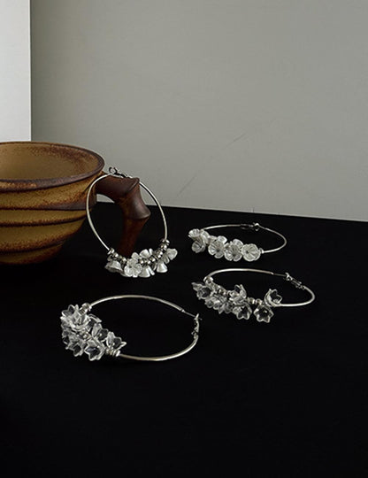 Acrylic Floral Simple Sweet Hoop Earrings