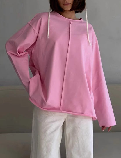 Vintage Distressed Loose Long Sleeve Top