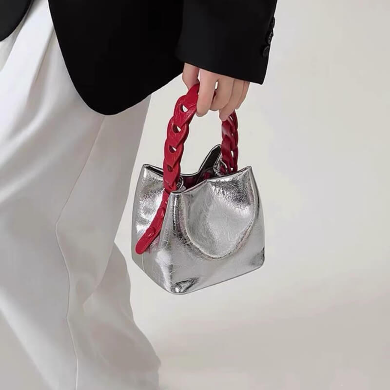 Solid Color Trendy Mini Bucket Bag