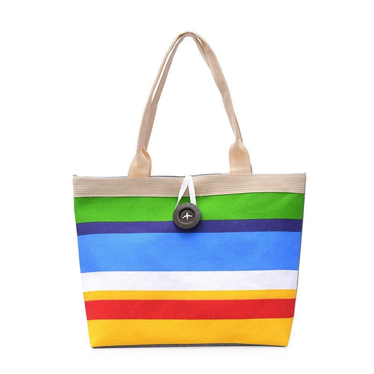 Rainbow Color Front Button Shoulder Bag