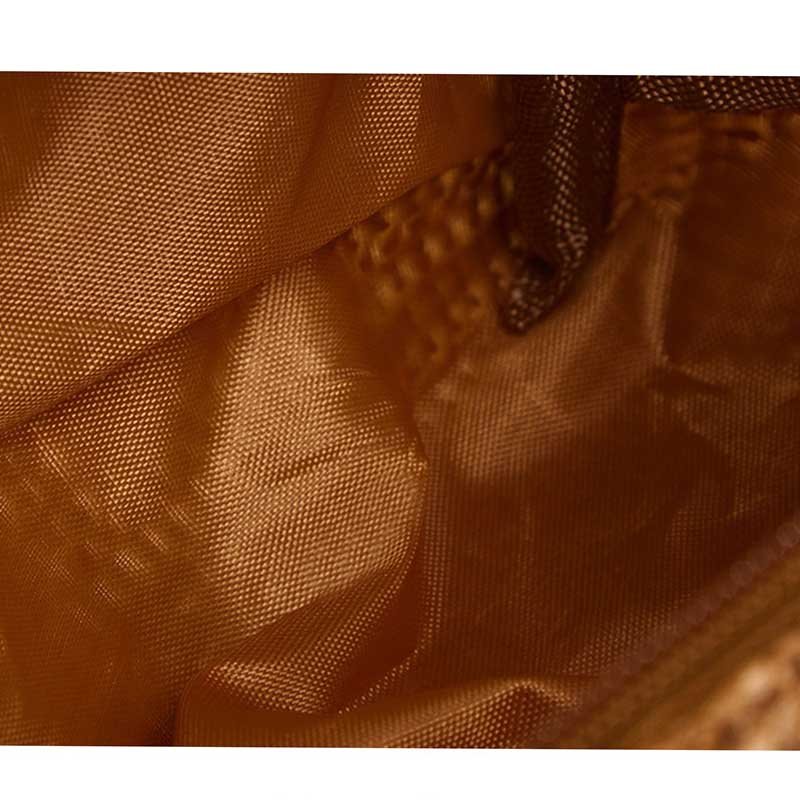 Solid Color Straw Weave Makeup Bag