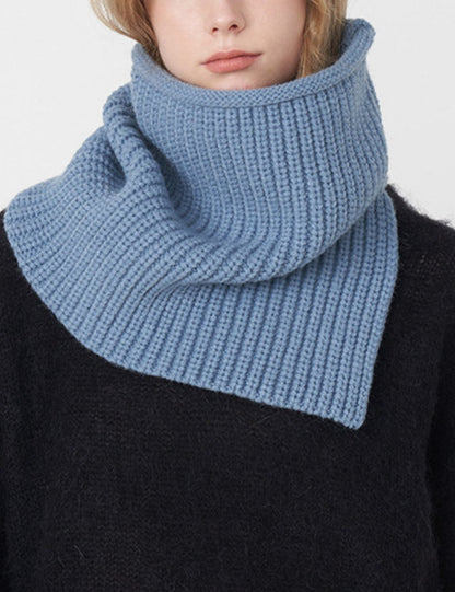Solid Color High Collar Split Knit Scarve