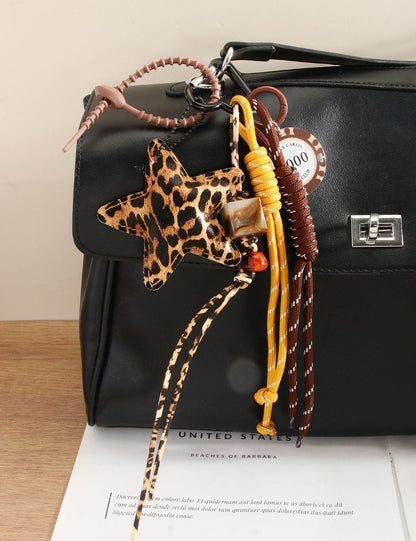 Leopard Star Rope Keychain Bag Charms
