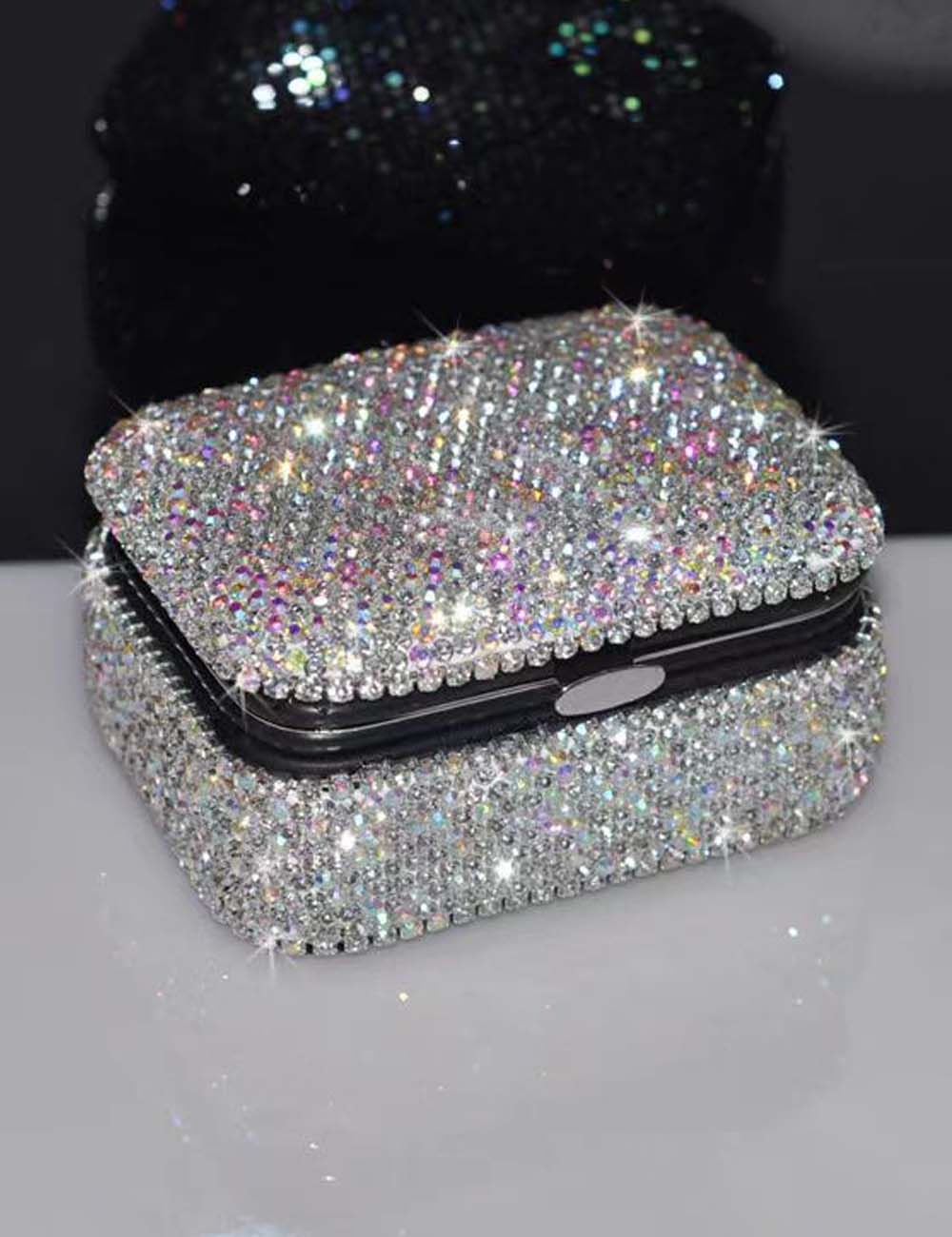 Minimalist Sparking Rhinestone Mini Jewelry Case