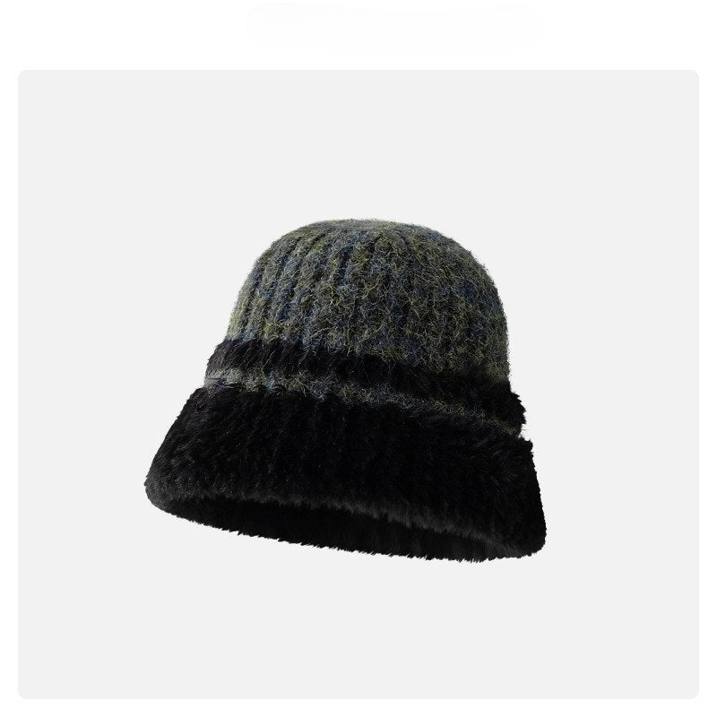 Colorful Striped Simple Plushed Bucket Hat